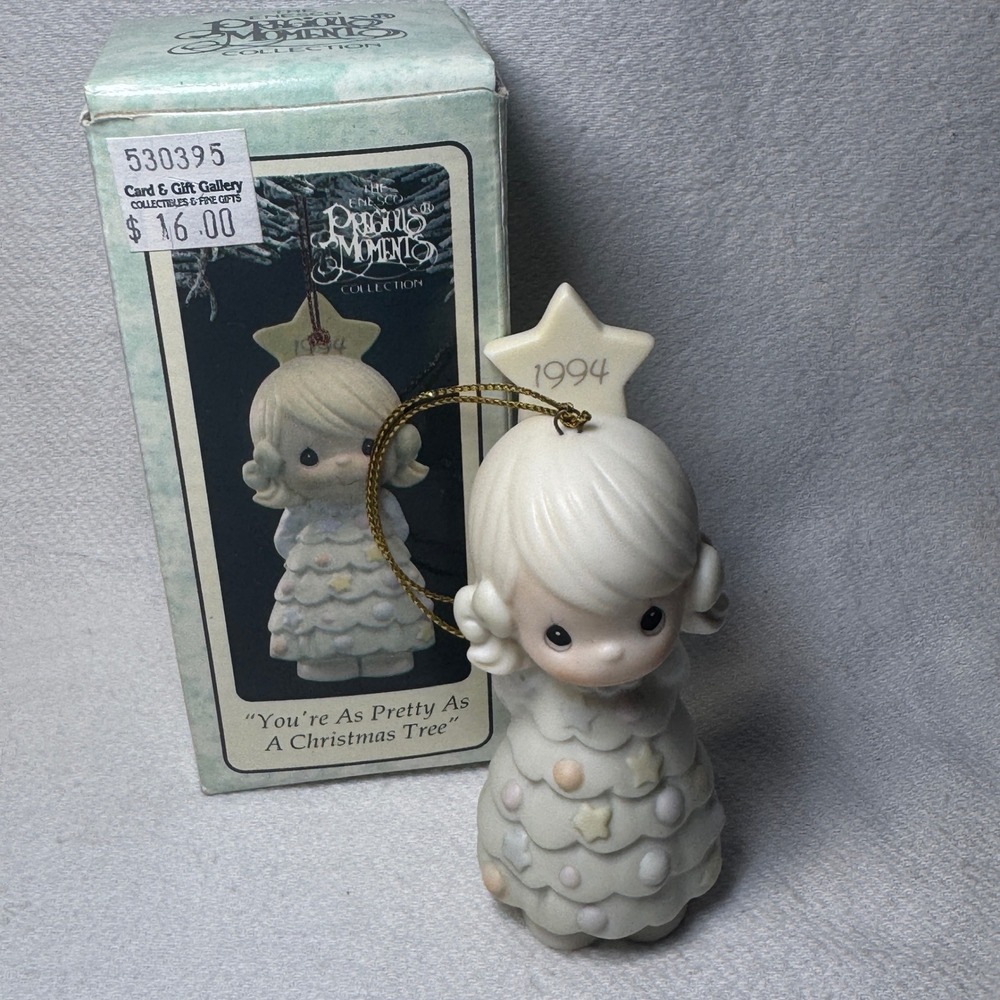 Precious Moments 1994 You're As Pretty As A Christmas Tree Ornament Enesco